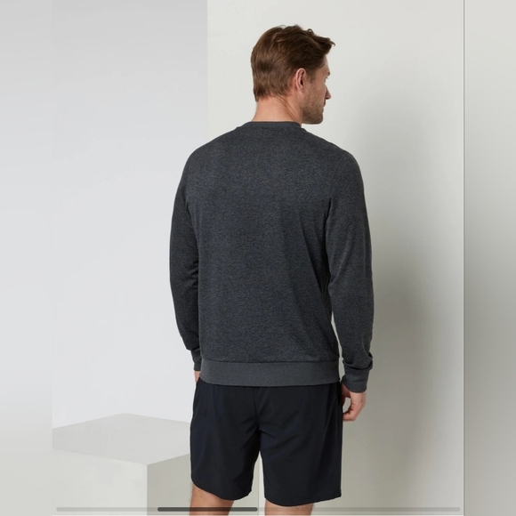 Vuori Dark Gray Men's Pronto Performance Crew Sweatshirt - Picture 2 of 6